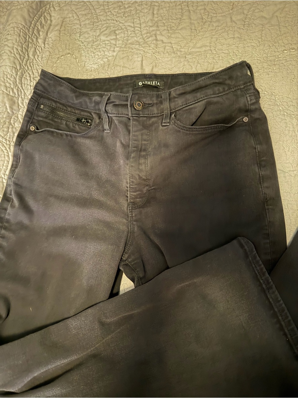 Athleta Black Straight-Leg Jeans- slightly cropped